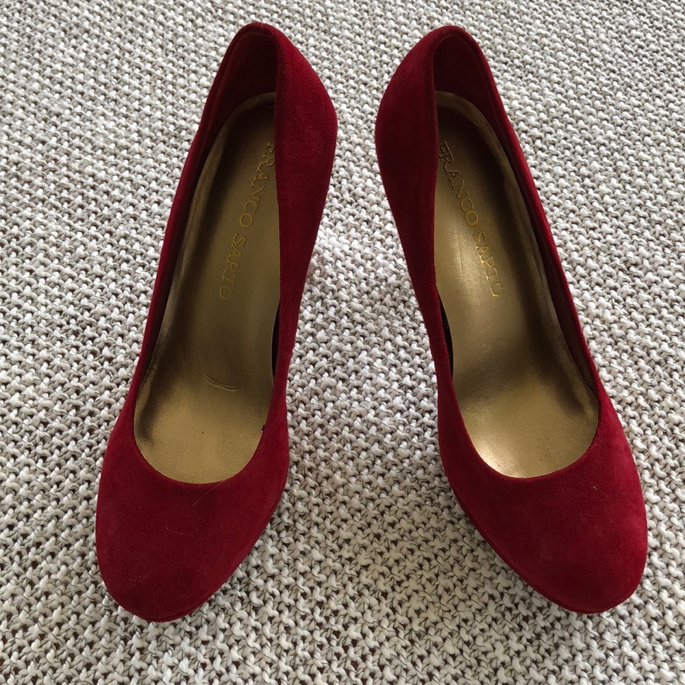 Franco Sarto sexy red suede heels